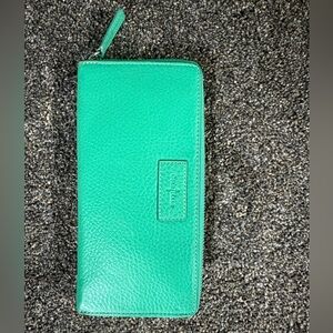 Cole Haan Green Leather Zip Wallet